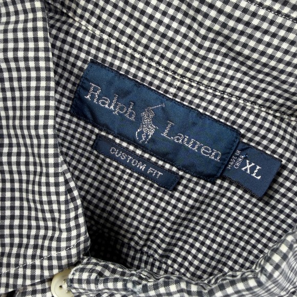 Ralph Lauren Other - Ralph Lauren Button Down Shirt Mens XL Black Gingham Custom Fit Long Sleeve EUC